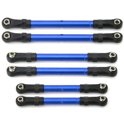 for Traxxas for Slash for Hoss for Rustler for Stampede 4x4 1/10 Metal Turnbuckles Link Rod Steering Set RC Car Parts Accessories RC Car DIY Parts(Blue)