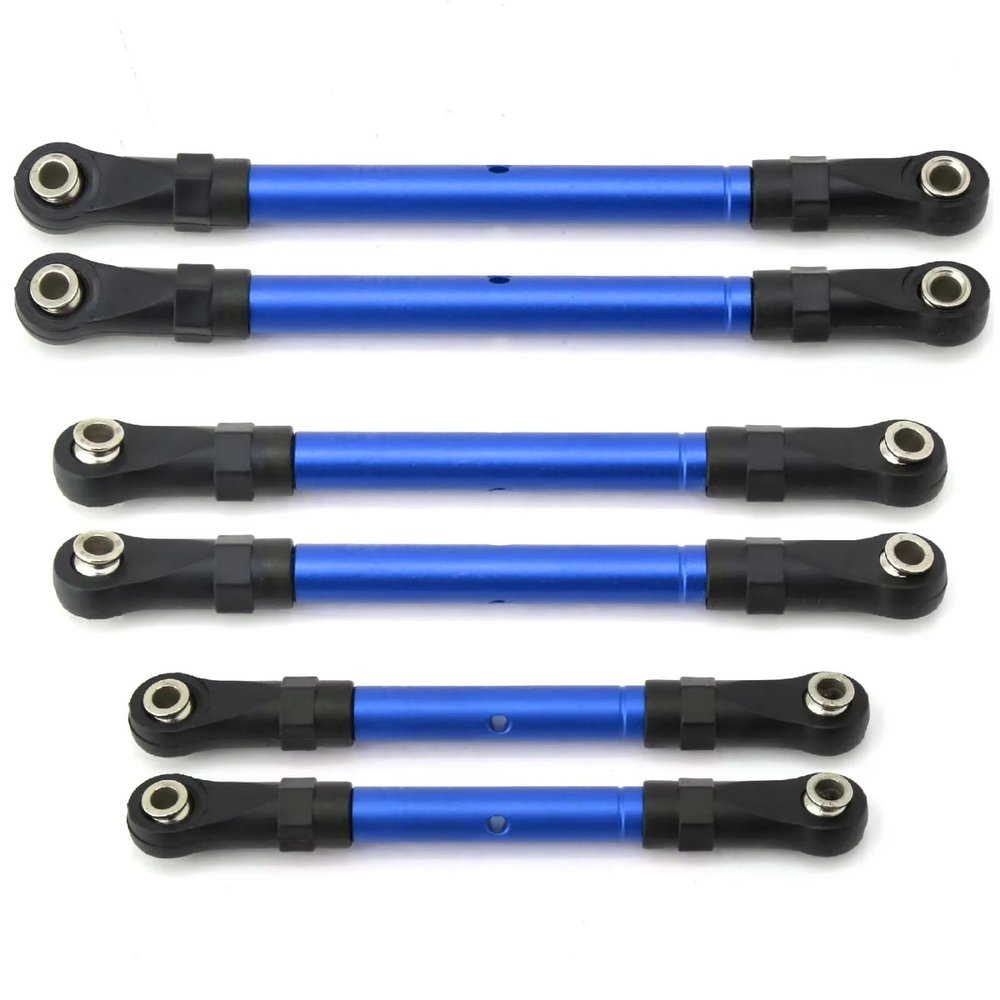 for Traxxas for Slash for Hoss for Rustler for Stampede 4x4 1/10 Metal Turnbuckles Link Rod Steering Set RC Car Parts Accessories RC Car DIY Parts(Blue)