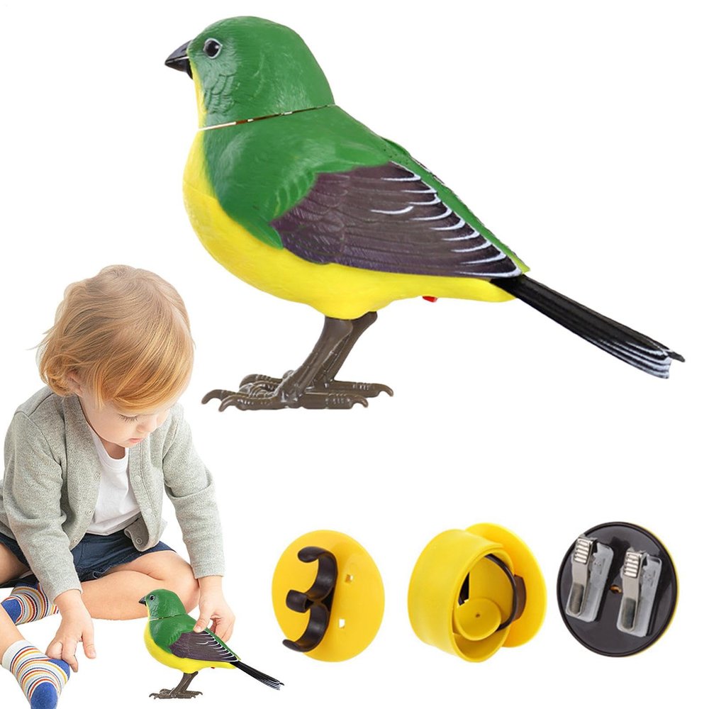Robot Bird Electric Singing and Chirping Toy, Electric Singing and Chirping Birds Toy, Realistic Birds Toys with Natural Sounds for Trees & Patios, Wild Bird Supplies & Garden Decor