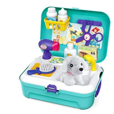 Pet Care Role Play Set Grooming Toys Feeding Dog Backpack Vet Kit Educational Toy for Kids Children (16 pcs), Medical Kits