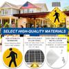 30" Solar LED Traffic Warning Sign - Flashing Aluminum Pedestrian Crossing Sign, Weatherproof & IP65 Rated, Ideal for Parks, Schools, and Urban Areas view 2