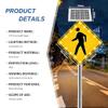 30" Solar LED Traffic Warning Sign - Flashing Aluminum Pedestrian Crossing Sign, Weatherproof & IP65 Rated, Ideal for Parks, Schools, and Urban Areas view 3