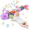 Baby Toys Sensory Musical Animal Stuffed Toy for Infant 0-3-6-12 Months Tummy Time Newborn, Plush Caterpillar with Mirror,Crinkle,Rattle Teething Toys for Baby Boys Girls Shower Gifts, Purple view 1
