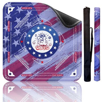 33.5 x 33.5 Inch Mahjong Mat,American Flag Style Wrinkle-Free PackagingAnti Slip & Noise Reduction Gaming Mat for Poker, Card, Dominoes, Board & Tile Games Mahjong Gift (Flag Mahjong Mat)