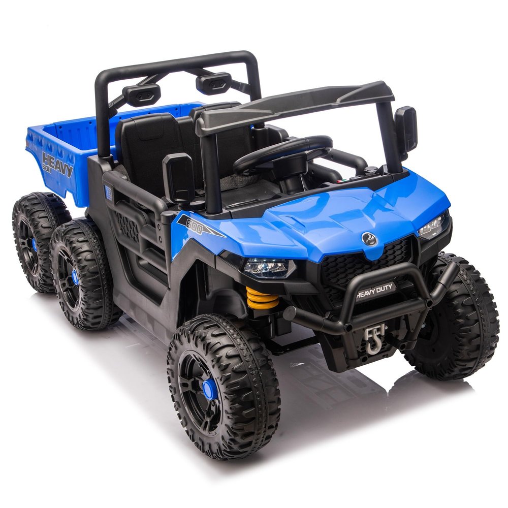 24V 440W Kids Ride On Six-Wheel Electric Dump Truck with 2.4G Remote Control, Anti-Collision Bar, Bluetooth Music, Ages 3-5(Blue)