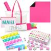 Ceenna American Mahjong Set with Carrying Bag Pink 160 Tiles 4 All-in-one Color Rack Pushers Game Table Mat Plastic Mahjong Coins Complete Ma Jong Game Set view 1