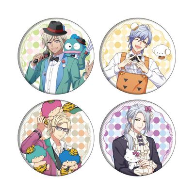 A3! x Sanrio Characters 03 Dot Design [Life Illustration] Tin Badge Set of 4
