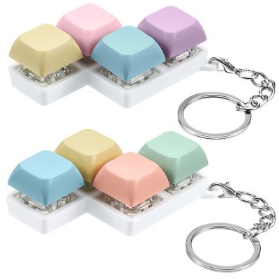 Taiyin Keyboard Toy Clicker Keyboard Fidget Keychain Decompression Toys Button Stress Relief Gifts for Adult to Relief Stress Pass The Time(Macarons Colors,Z Style)