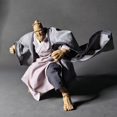 1/12 Scale Male Clothes, Chinese Kung Fu Training Uniform for 6-inches Action Figure Body, 1/12 Ancient Taoist Robe Clothing Costume Outfit