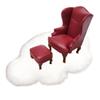 1:12 Scale Miniature Dollhouse Cloud Rug  Soft White Faux Fur Carpet, Cozy Bedroom & Living Room Accessory for Dollhouse Decoration, Mini Scene Layout, DIY Display & Micro Landscape Dcor (5.8x3.8in) view 3