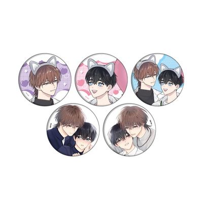 Hidden Omega Kills Destiny 01 (Official & Drawn Illustrations) Tin Badge Complete Set of 5 Box