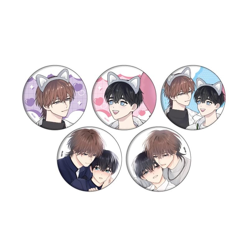 Hidden Omega Kills Destiny 01 (Official & Drawn Illustrations) Tin Badge Complete Set of 5 Box