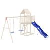 Durable Blue Polypropylene Play Slide, 82.7 in Long, Outdoor Backyard Playset for Kids 3-8 Years, Smooth Surface, Easy Assembly, Max 99.2 lbs Capacity view 3