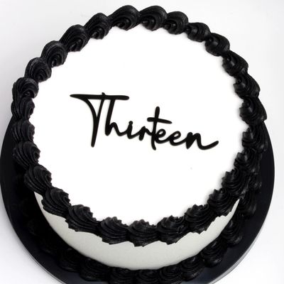 13th Birthday Cake Topper Acrylic "Thirteen" Decoration Black 13th Birthday Toppers for Teen Birthday Party, Happy 13 Cake Topper for Girls & Boys