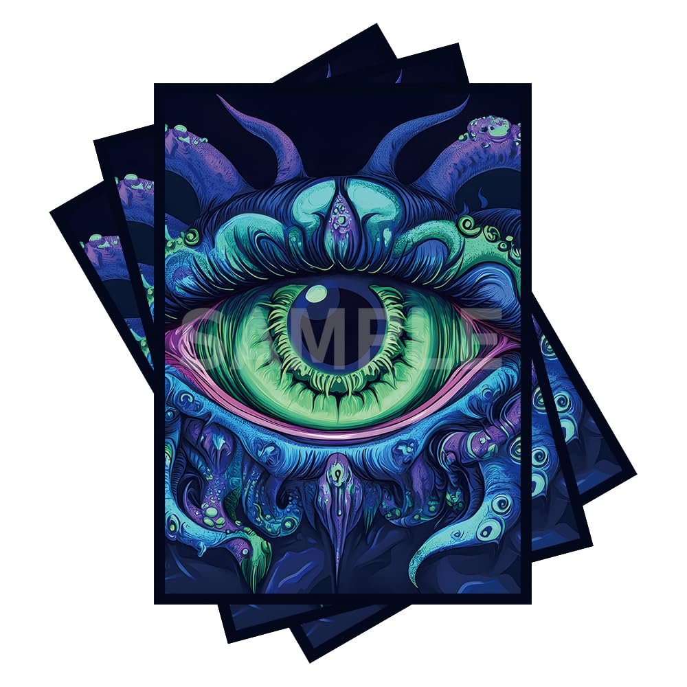 100 PCS TCG/MTG Card Sleeves, Matte Back Anti-Slip & Easy Shuffling Applicable to OCG CCG DTCG PTCG, 2.6 x 3.6 in Standard Size Cards (Demonic Giant Eye)