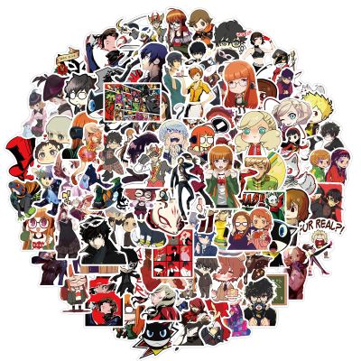 100pcs Persona Stickers for Kids, Cool Cartoon Game Waterproof Vinyl Decal for Teen Adult Laptop, Travel Case, Phone, Bike, Water Bottle, Guitar, Computer, Skateboard, Notebook, Helmet