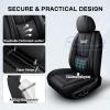 QUFEI Car Seat Covers for Sonic,for Chevy Sonic 2012-2020,Leather Front Seat Covers,Airbag-Compatible Car Seat Protectors,Waterproof Seat Cover for Cars(Black,2PCS/with Pillows) view 2