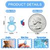 50 Pcs Mini Acrylic Pacifiers for Baby Shower Games, 0.83 Inch Bulk Cute Decorative Charms, Gender Reveal Table Decorations DIY, Baby Shower Party Favors (Blue) view 2