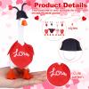 Shinylin 4 Set Valentines Day 7 Inch Desk Goose Outfits Heart Ladybug Mini Desk Goose Costumes Pink Heart Mini Porch Geese Outfits Cute and Funny Porch Geese Clothes for Magnetic Figurines view 3