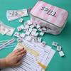 BUZCOZY Empty Mahjong Tiles Bag with 4 Pcs Acrylic Mahjong Line Finder Cards,Mahjong Tile Bags with Zipper for Game Party Travel Gatherings Accessories 9.4 x 6.1 x 3.1 in (Pink) view 2