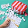 BUZCOZY Empty Mahjong Tiles Bag with 4 Pcs Acrylic Mahjong Line Finder Cards Thickened American Mahjong Rack Bags for Game Party Travel Gatherings Accessories 9.4 x 6.1 x 3.1 in Red view 2