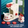 Alomejor Kids Coffee Playset, Coffee Maker Toy Machine with Sounds Lights for Toddlers Play Kitchen Accessories view 4