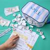 BUZCOZY Empty Mahjong Tiles Bag with 4 Pcs Acrylic Mahjong Line Finder Cards Thickened American Mahjong Rack Bags for Game Party Travel Gatherings Accessories 9.4 x 6.1 x 3.1 in Blue view 2