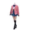 Fremego 1/6 Scale Female Clothes,Student Uniform Knitted Coat Shirt Pleated Skirt Socks Shoes Outfit Clothing for 12inch PH TBL JO Female Action Figure Body (Pink) view 1