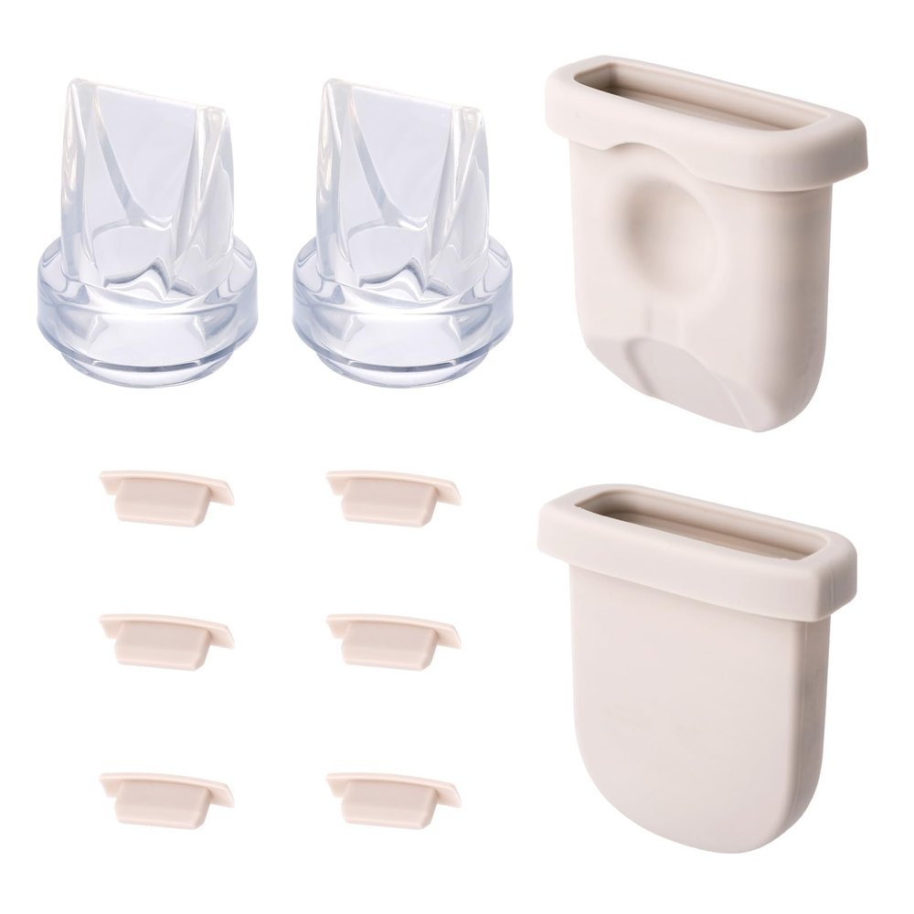 12pcs Breast Pump Replacement Parts for eufy, Includes Silicone Diaphragms Duckbill Valves & Nozzle Covers Durable Breast Pump Accessories Compatible with eufy S1 Pro/S1/E10/E20