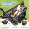 ELEMARA Foldable Wagon Stroller, Stroller Wagon for 2 Kids, Premium All Terrain Wagon for Kids with Removable Canopy, Adjustable Push/Pull Handle, Harnesses, Large Storage Bag, Gray view 4