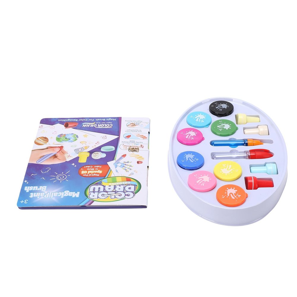 Alomejor Kids Paint Brushes, Multifunctional Educational Drawing Tool Technology and Stamp Kit, Enhance Creativity and Fine Motor Skills for Home Learning Activities Ages 3-8