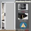 AMUFJJ No-Drilling Folding Doors Internal White with Lock, 24 28 30 32 34 36 38 42 48 52 54 58 60 inch Customizable Concertina Door Gate for Balcony/Closet/Utility Room(W 24in,H 80in) view 4