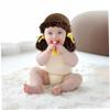 Gcroet 1PC Baby Wig, Funny Baby Hat Winter Warm Crocheted Yarn Wig with Clown Pigtail for Girls Infant Costume Coffee view 4
