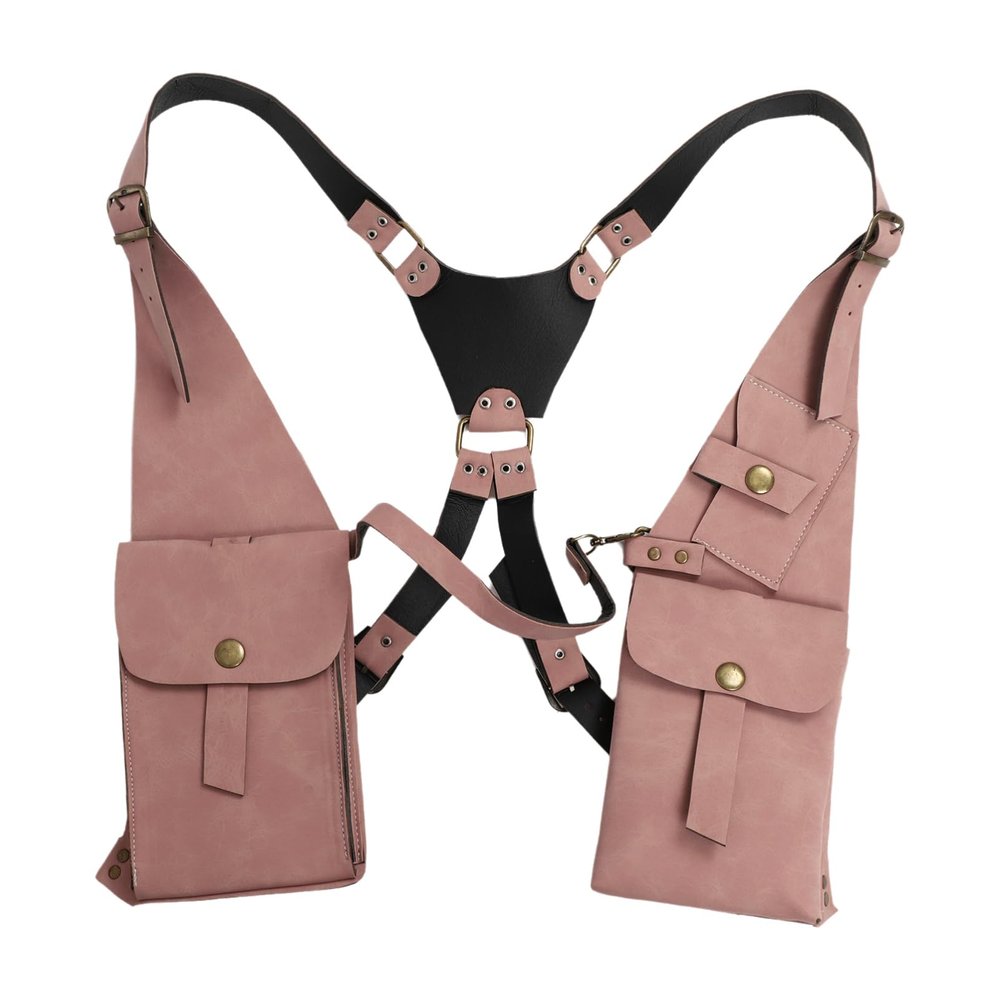 Alvivi Roomy Retro Underarm Purse Gothic Victorian Style Armpit Bag with Multiple Pockets Great for Halloween Costume Pink 2 One Size