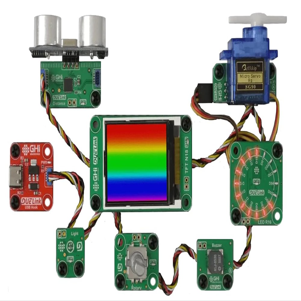 DUELink Smart Electronic Building Blocks Kit: Use with Python, Javascript, Arduino, RPI, MakeCode, or MicroBlocks.