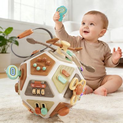 22-in-1 Toddler Busy Board Activity Cube Toys Montessori Toy for 1 2 Years Old Boys Girls Kids Early Education Toys for Baby Travel Sensory Toy 1st Birthday Gifts