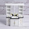 1/12 Basin Cabinet, a Bathroom Furni, Modern White Wooden Sink for and Bathroom, for 1/12 Scale Access view 4