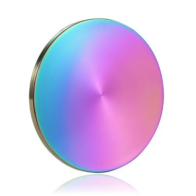 Metal Spinning Top Base, Double-Concave, Stainless Steel, Large Diameter, Anti-Fall, Durability, Smooth, Low Friction, Extends Spin Time (L, Colorful)