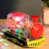 Aoaoy Light Up Train Toy, Transparent Electric Gear Train Toy with Music and Rotating Lights, Educational Crawling Toys for Kids Boys Girls view 4