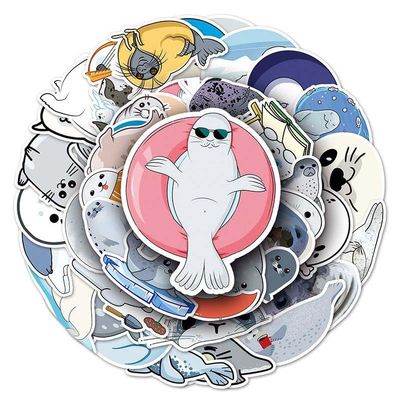 100 Adorable Animal Seal Stickers: Cartoon DIY Mobile Phone Travel Case Decals