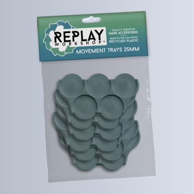 Atlas Games Movement Trays, High Impact Polystyrene, Multiple Sizes (25mm, 28mm, 32mm, 40mm), Miniature Base Organizers for Minis Wargames, Recycled Plastic (25mm Trays, Package of 6)