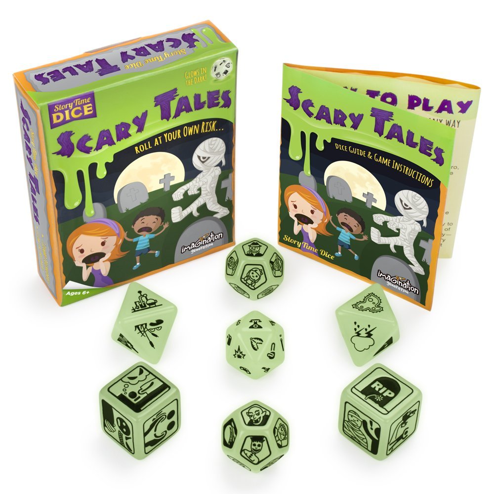Deluxe Glow in The Dark Scary Tales Story Dice - Great Teaching Aid!