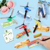 28 Pack Valentines Day Cards for Kids School with Flying Airplanes Set, Valentines Party Favors for Kids, Helicopter Launcher Toy, Valentines Day Gifts for School Classroom Exchange Prizes Boys Girls view 2