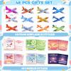 QZHPTBU 48 pcs Valentines Day Cards for Kids School with Foam Airplane Gliders Toys Boys Girls School Classroom Exchange Gifts Party Favors Bulk Treats Prizes Goodie Bag Stuffers view 2