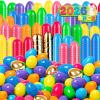 BAYSING 1000PCS Plastic Easter Eggs Bulk, with 12PCS Golden Eggs Bulk Empty Plastic Eggs Fillable Colorful Bright Eggshell Bulks Party Favor, Basket Stuffers, Classroom Prize Supplies view 1
