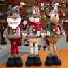 ZGHQHCDRH Christmas Decoration Doll Reindeer Snowman Santa Claus Standing Doll Decoration Merry(Deep Sapphire) view 3