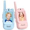 Walkie Talkies for Kids Pack of 2, Rechargeable Long Range 2 Way Radios Toys for Boys Girls Age 3-5, Birthday with Pink Blue Design,Outdoor Adventure Camping Hiking view 1