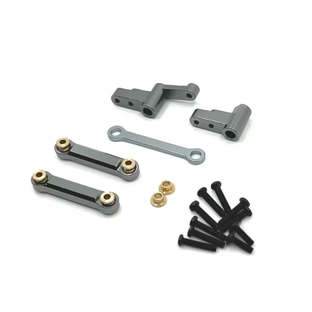 for MJX 14301 14302 14303 1/14 Metal Steering Assembly Rod Remote Control Car Tracked Vehicles Parts Accessories Upgrades Replacement and Repair RC Car DIY Parts(Gray)