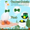 8 Set 7 Inch St Patricks Day Desk Goose Outfits Green Shamrocks Pink Bunny Small Porch Goose Costumes Small Desk Geese Festivals Outfits Combination Cute and Funny Geese Clothes for Magnetic Statue view 3
