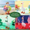 8 Set 7 Inch St Patricks Day Desk Goose Outfits Green Shamrocks Pink Bunny Small Porch Goose Costumes Small Desk Geese Festivals Outfits Combination Cute and Funny Geese Clothes for Magnetic Statue view 4